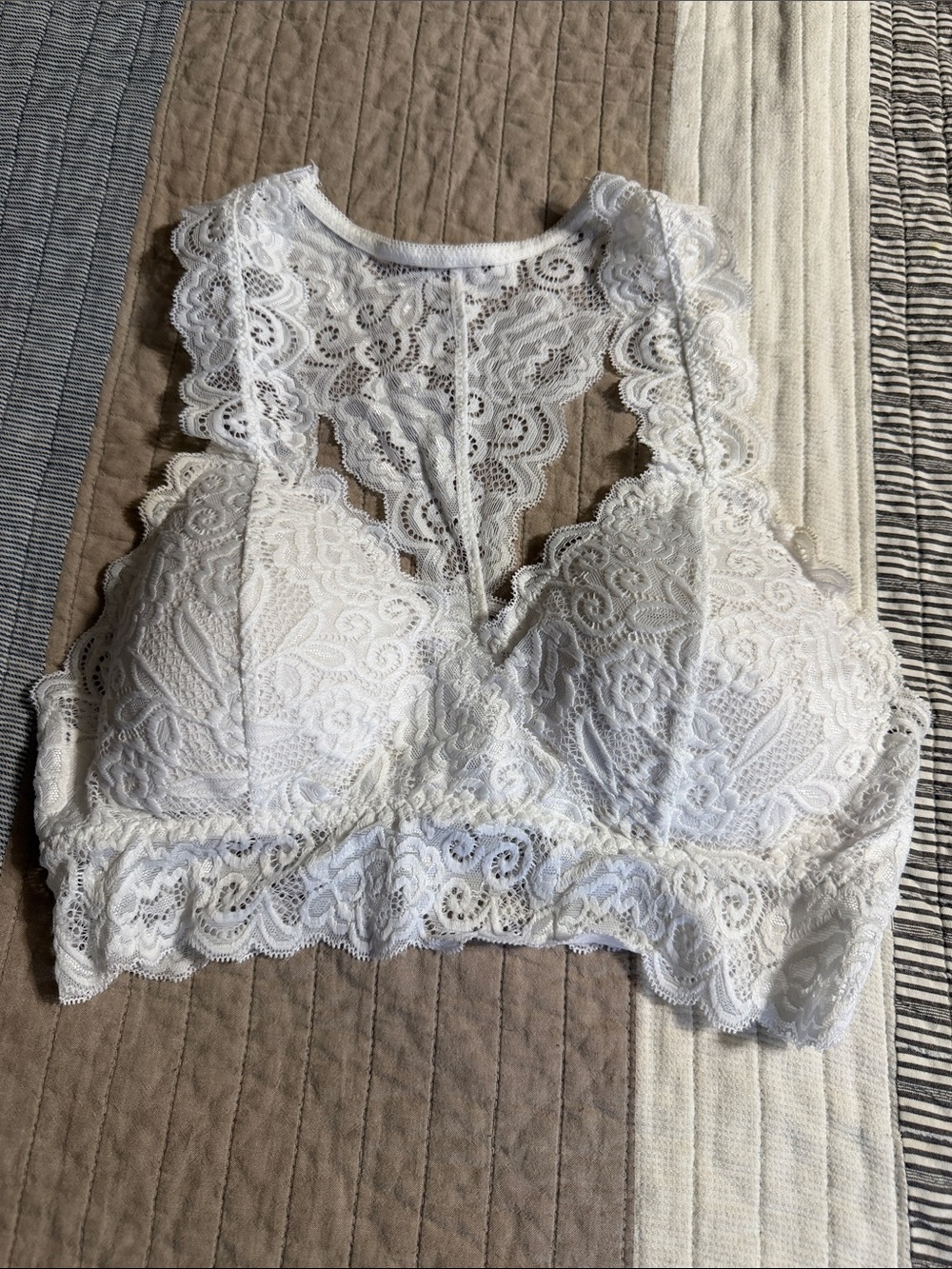 Lace Bralette Crop Top in White